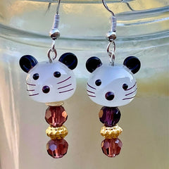 Mice Lamp Work Bead Earrings for Harvest Array