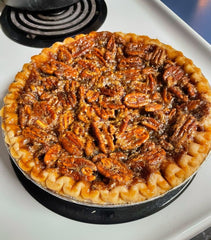 Pie made with Harvest Array Pecan Pie in a Jar and Old School Southern Pie Crust Mix