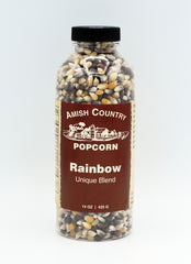 Bottle of Amish Made Rainbow Popcorn