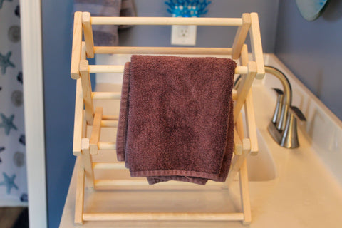 Optimize your space with our dual-use small dish and bathroom towel drying rack—stylish, sturdy and versatile.