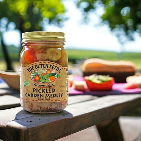 Savor Dutch Kettle's pickled medley with all natural ingredients. Order now for free shipping - fresh, homestyle flavor delivered to your door.