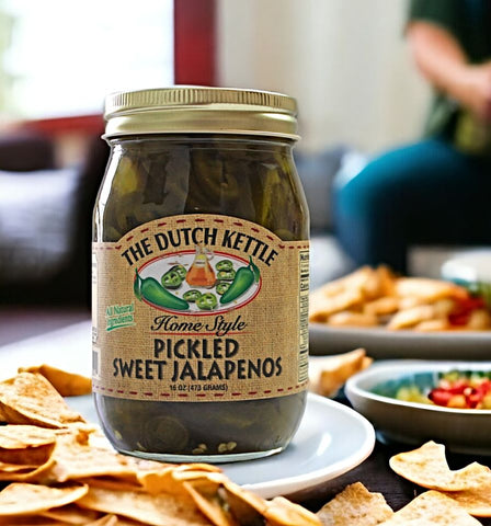 Dutch Kettle's all-natural pickled jalapenos offer a sweet and spicy kick to any dish. Order today!