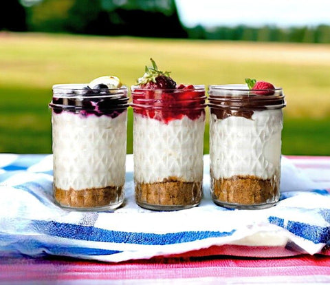 No Bake Cheesecake in mason jars make the perfect picnic desserts.