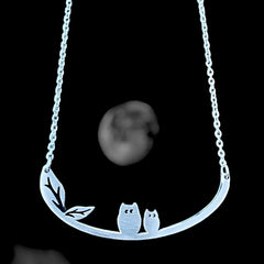 Two Owls Stainless Steal Necklace