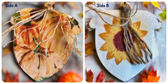 Two-Sided Wooden Fall Decorations -Acorn or Apple