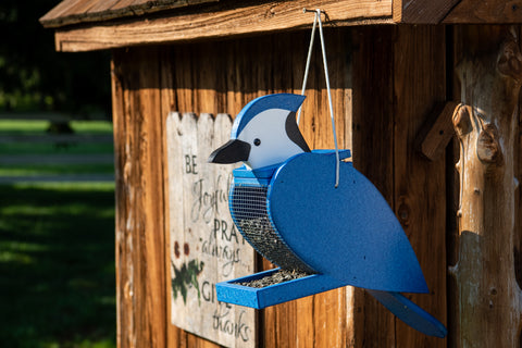 Amish-made outdoor bird feeders and stands, durably built in the USA to enhance your backyard space.