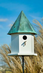 Deluxe Songbird Bird House with Verdigris Roof