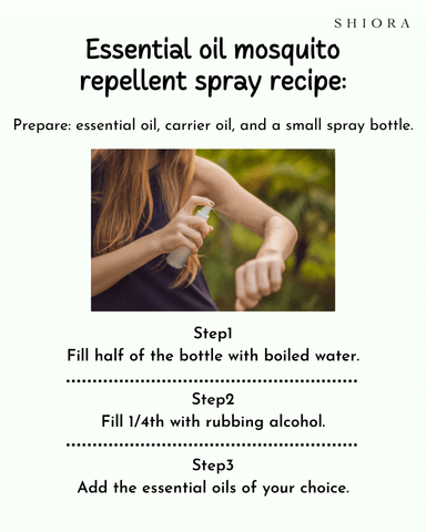 Essential oil mosquito repellent recipe: vaporize, spray, or apply directly