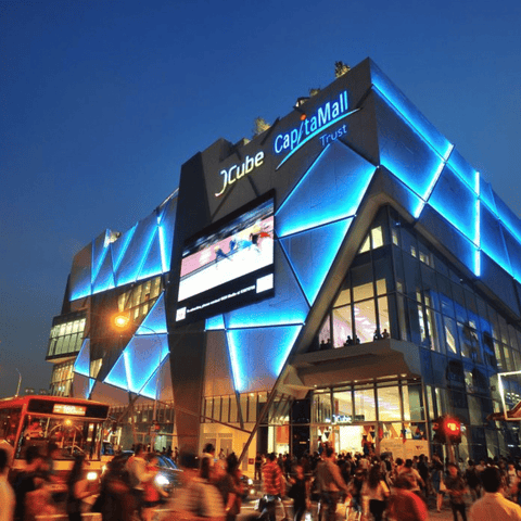 JCube has a wide range of shopping, dining, leisure, and educational options. It houses Singapore's only Olympic-size ice rink and the first IMAX theatre in the suburbs, with a 460-seat gallery, and is located opposite Jurong East MRT station and bus interchange.