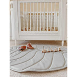 Vegan Leather Quilted Playmat Leaf - Grey