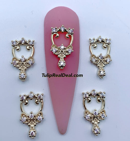 Zircon Vintage C Bling Nail Charms 5pcs – Tulip Real Deal