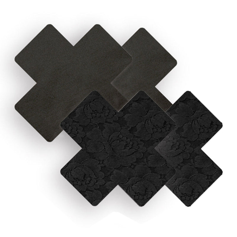 Adhesive Nippies Covers Black Cross