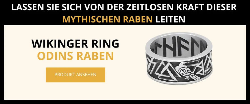 Wikinger Ring mit Raben Odins