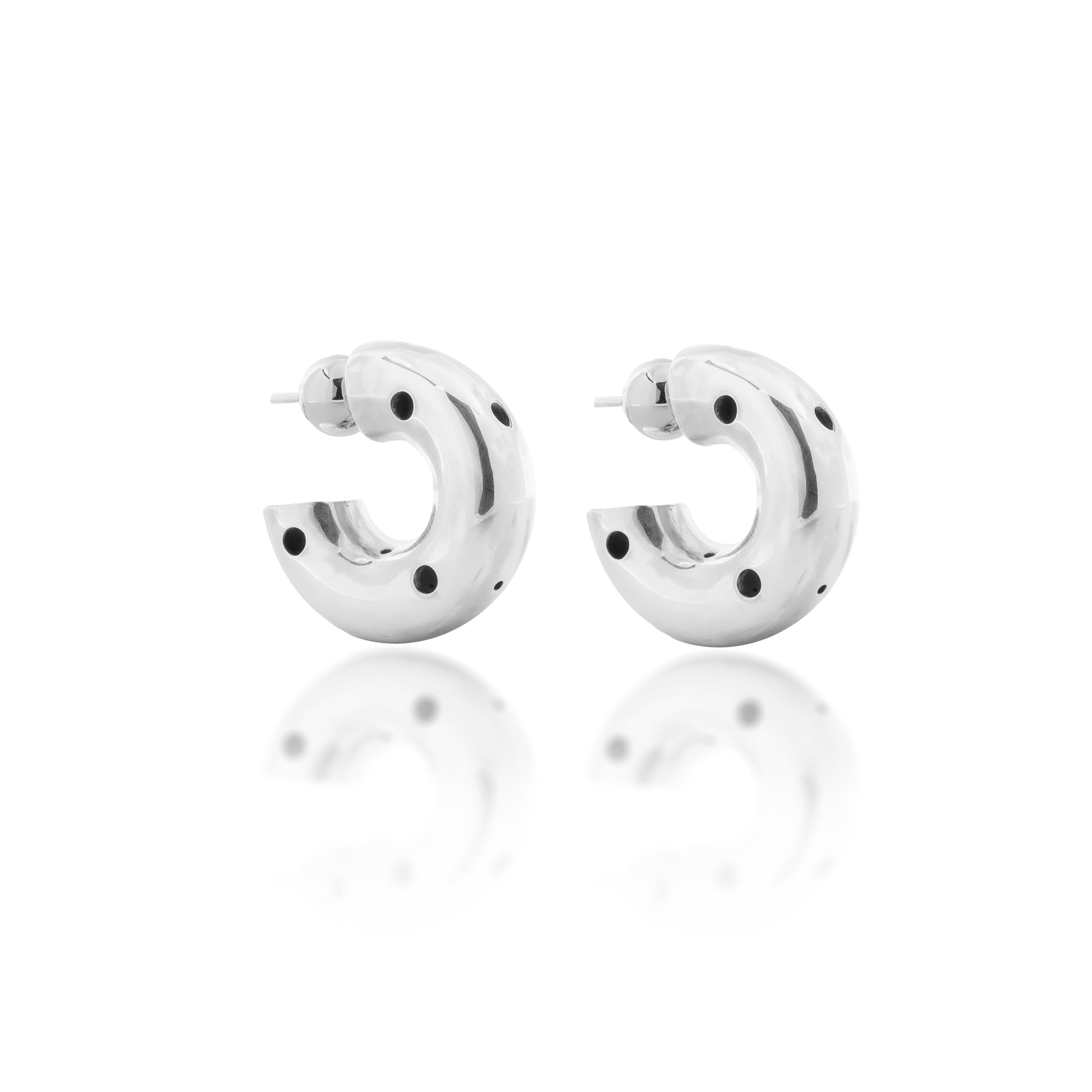 MEDIUM HOOPS EARRINGS SILVER - Paula Mendoza Jewelry product image