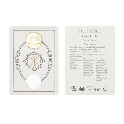 FoundRae Cancer playing Card front and back.