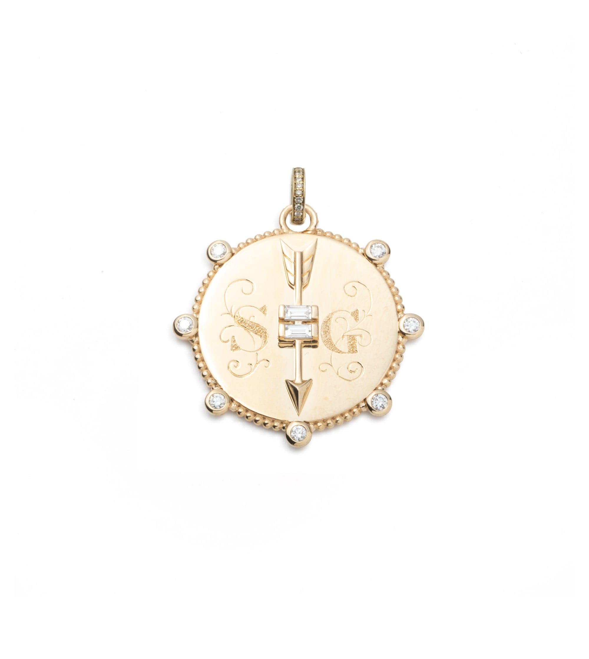 18K Yellow Gold Four Heart Clover Mini Medallion with Diamond – FoundRae