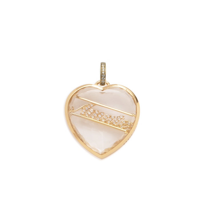 18K Yellow Gold Four Heart Clover Mini Medallion with Diamond – FoundRae