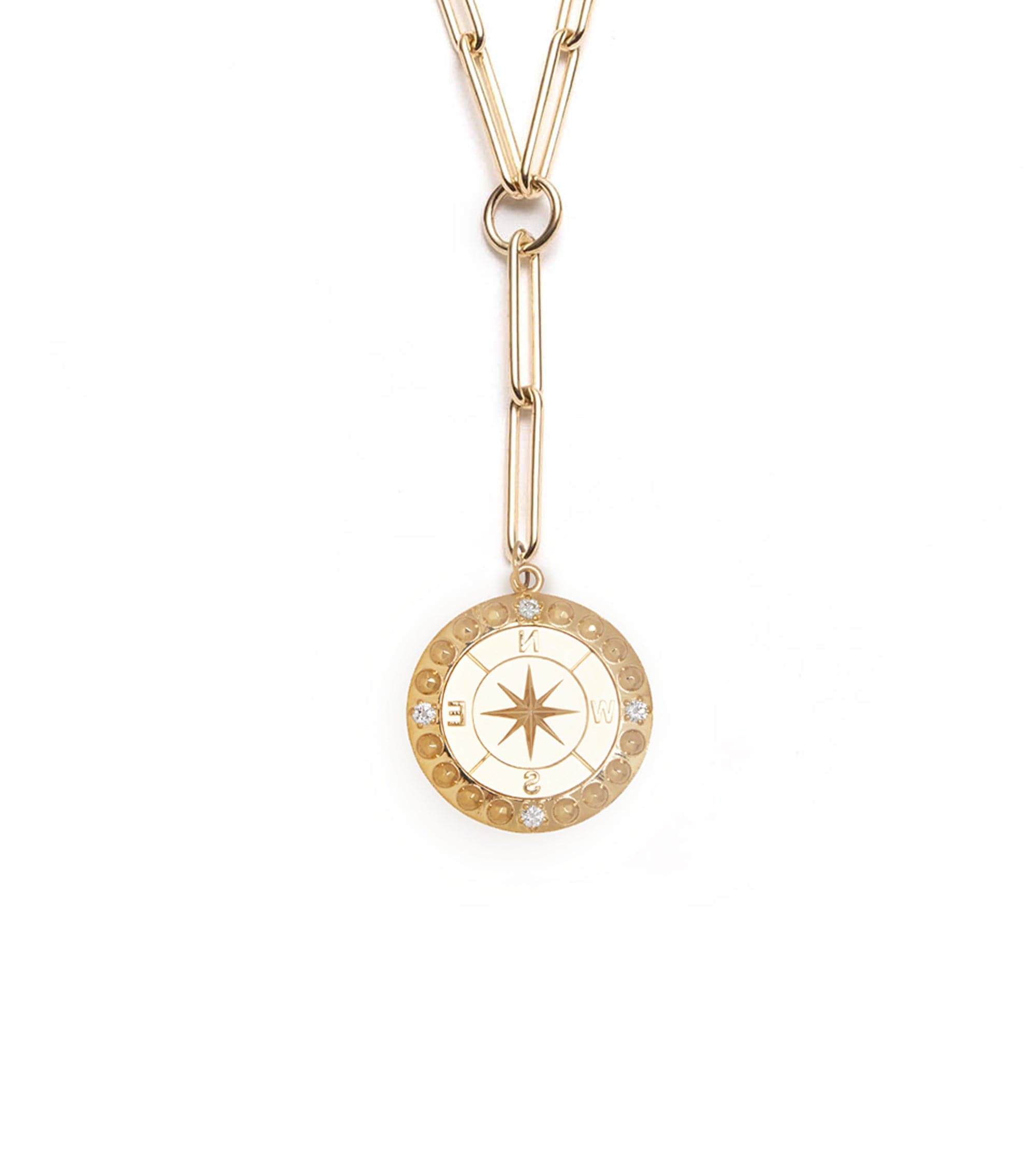 FOUNDRAE Heavy Belcher Sister Hook Protection Gold Diamond Pendant Necklace  for Men
