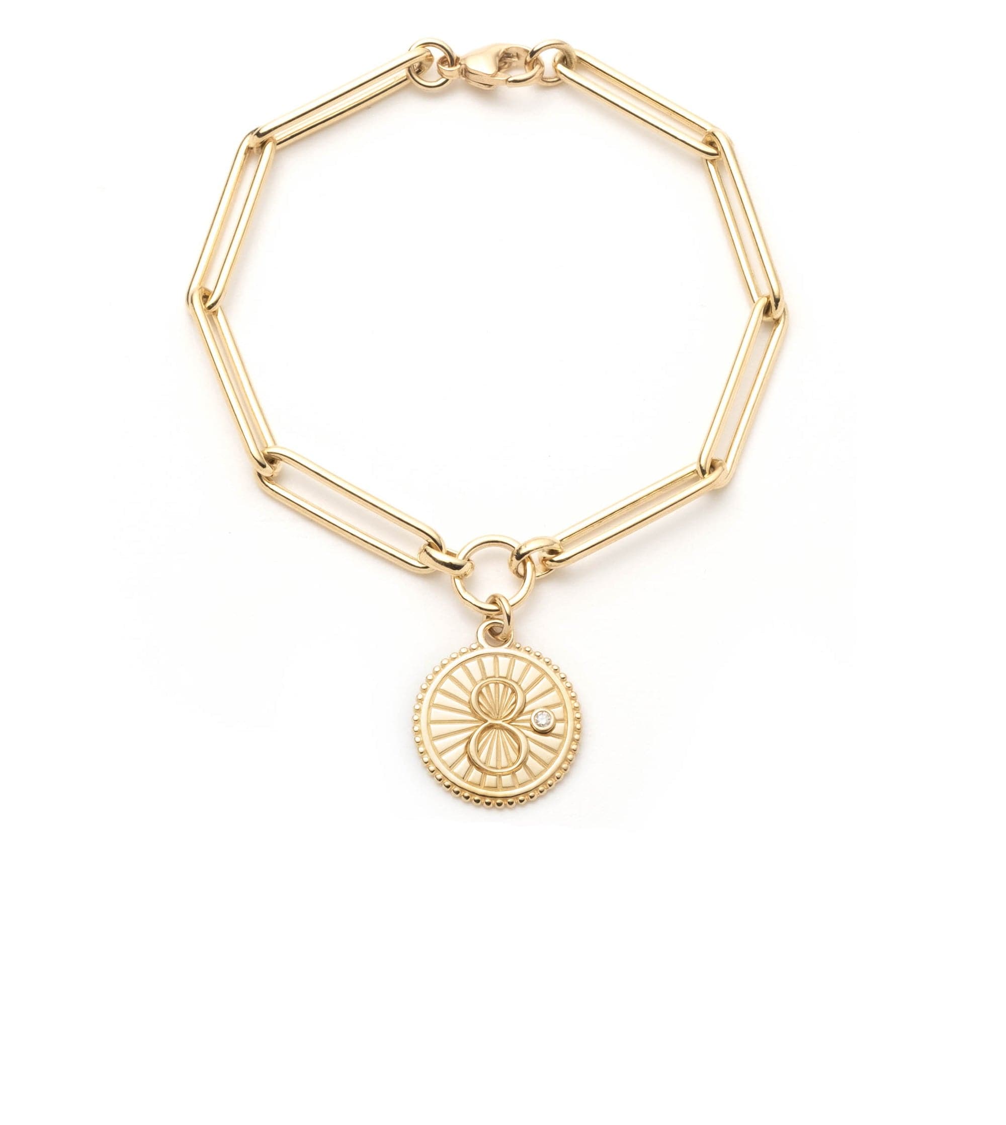 1506-Rope Bracelet Engraved Monogram Disc