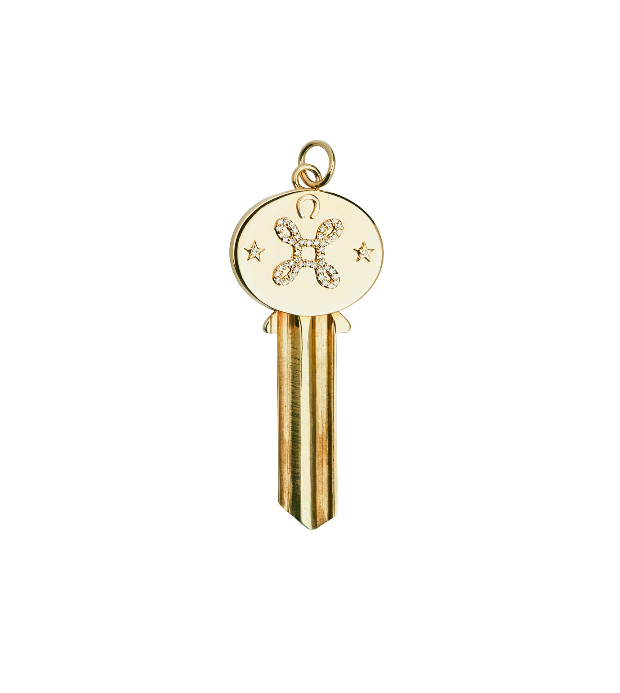 18K Yellow Gold Four Heart Clover Mini Medallion with Diamond – FoundRae