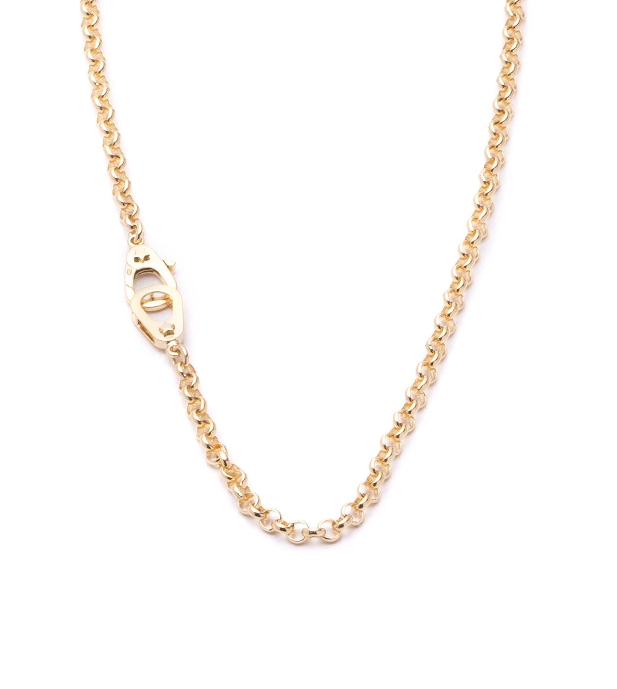 Foundrae | Flexible Extension Heavy Belcher Chain Necklace with Triple Annex Link 18K Yellow Gold Size 4mm | Pave