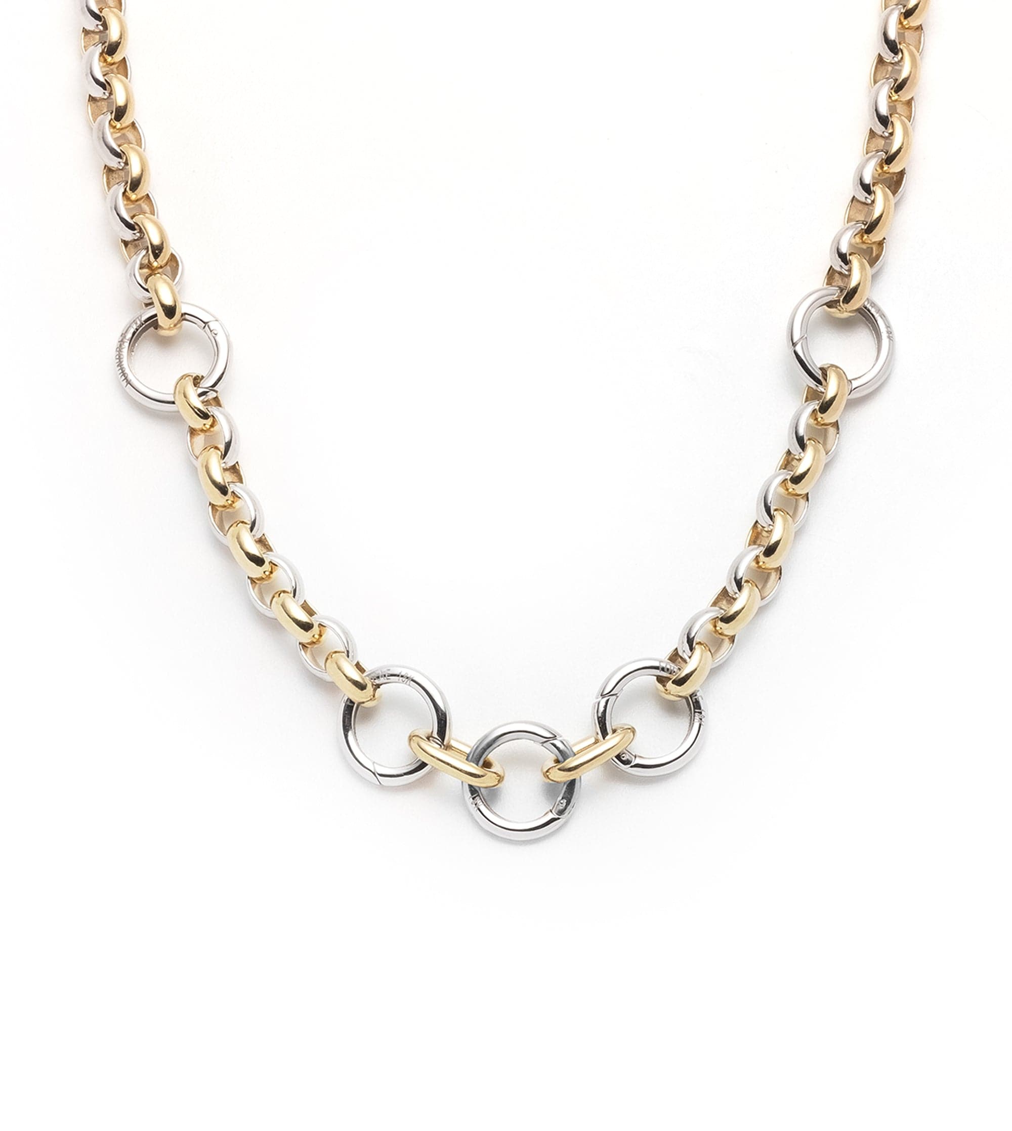 Foundrae | Strength Key 36 Sister Hook Medium Belcher Necklace 18K Yellow Gold Size 47mm