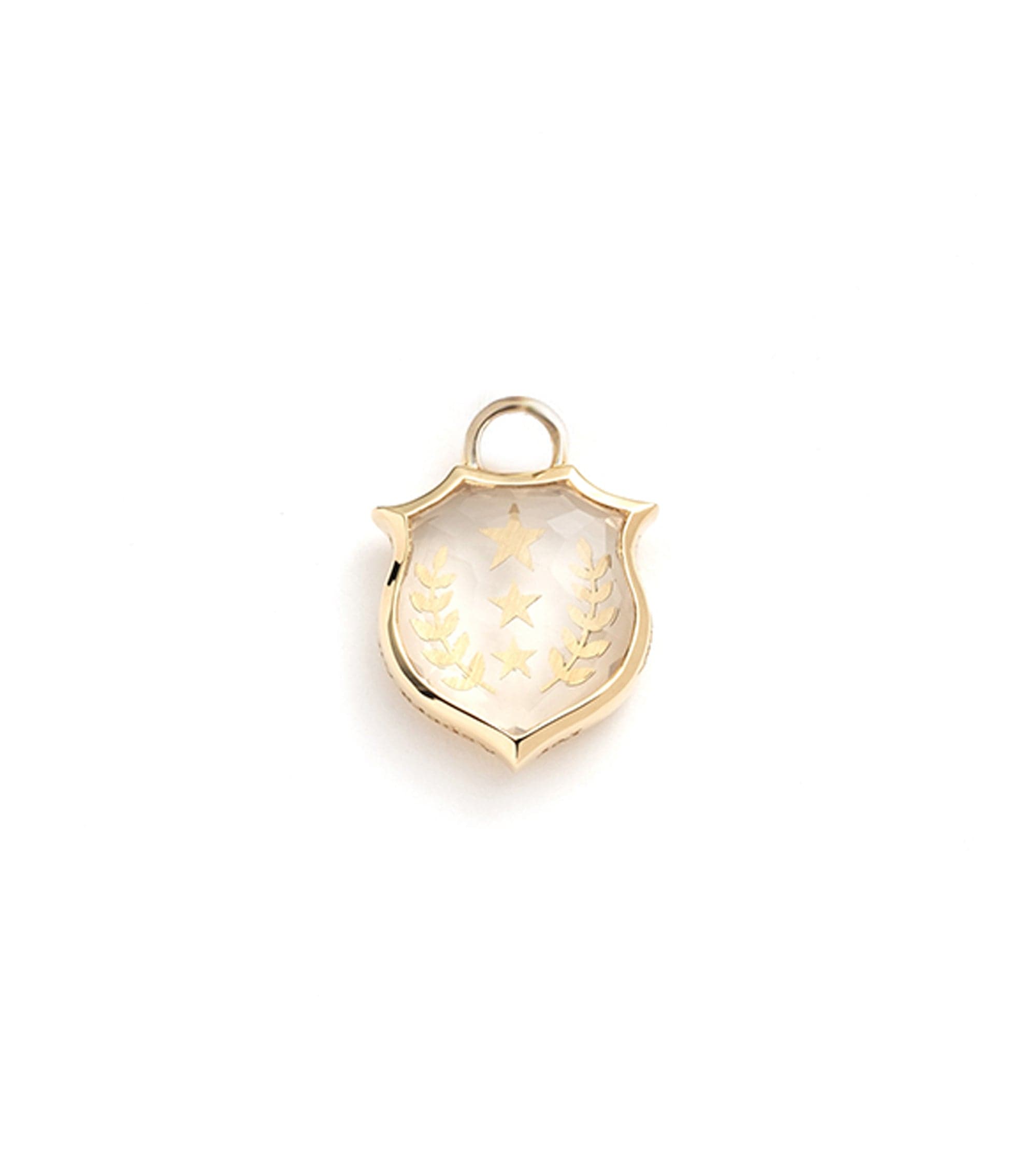 18K Yellow Gold Four Heart Clover Mini Medallion with Diamond – FoundRae