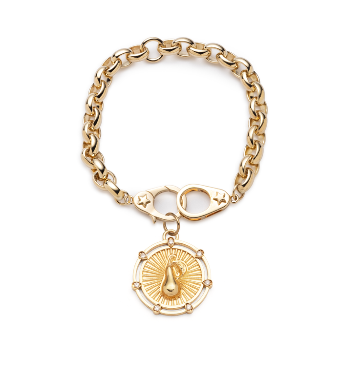 18K Yellow Gold True Love : Love Token Oval Link Chain Bracelet – FoundRae