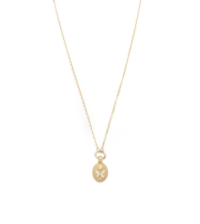 FOUNDRAE Mini Heart Love Token 18-karat gold and enamel necklace |  NET-A-PORTER