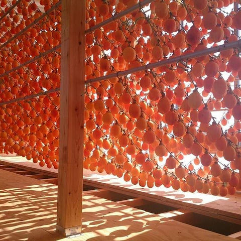 干し柿のカーテン