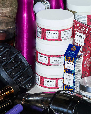 Products backstage  at Elena Velez SS2024 show at NYFW with hair by Isaac Davidson forSALWA PETERSEN®,