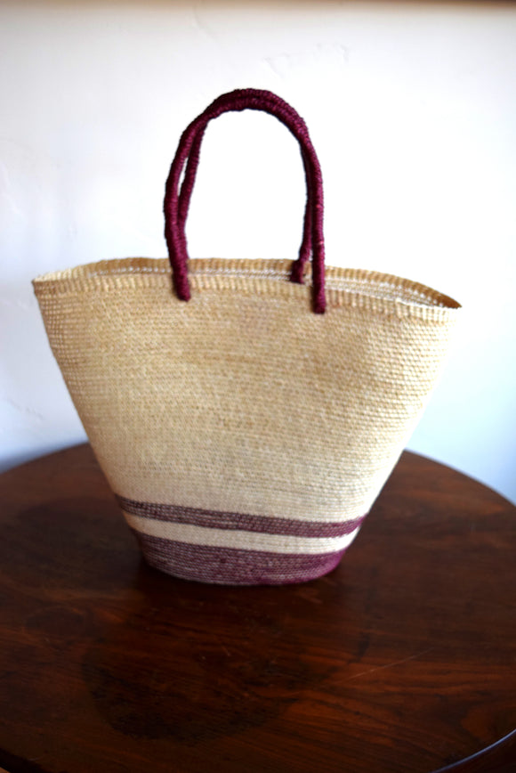 Handmade Purple Handle Large Tote Bag by H&J Studio - Ecuador