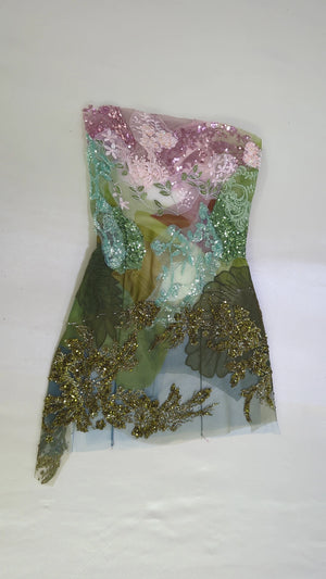 Sequin Flowers Mini Dress - Kristin Mallison