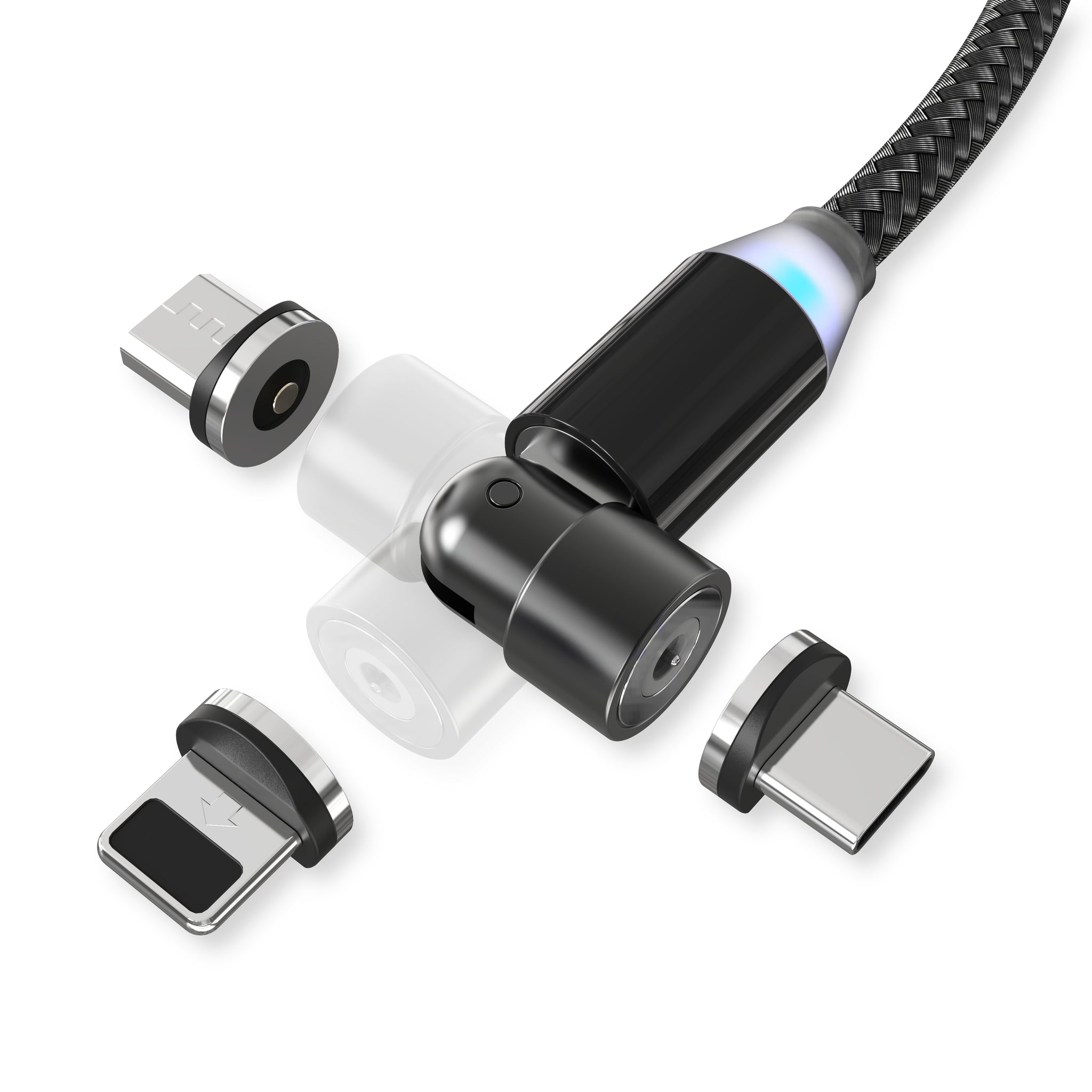 Multi Mehrfach Usb 3 In 1 Ladekabel 2m Schwarz Magnetische Stecker Usb Smart Electronix 24