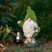 Load image into Gallery viewer, Flocked Gnomes Garden Decorations with Solar Lights
