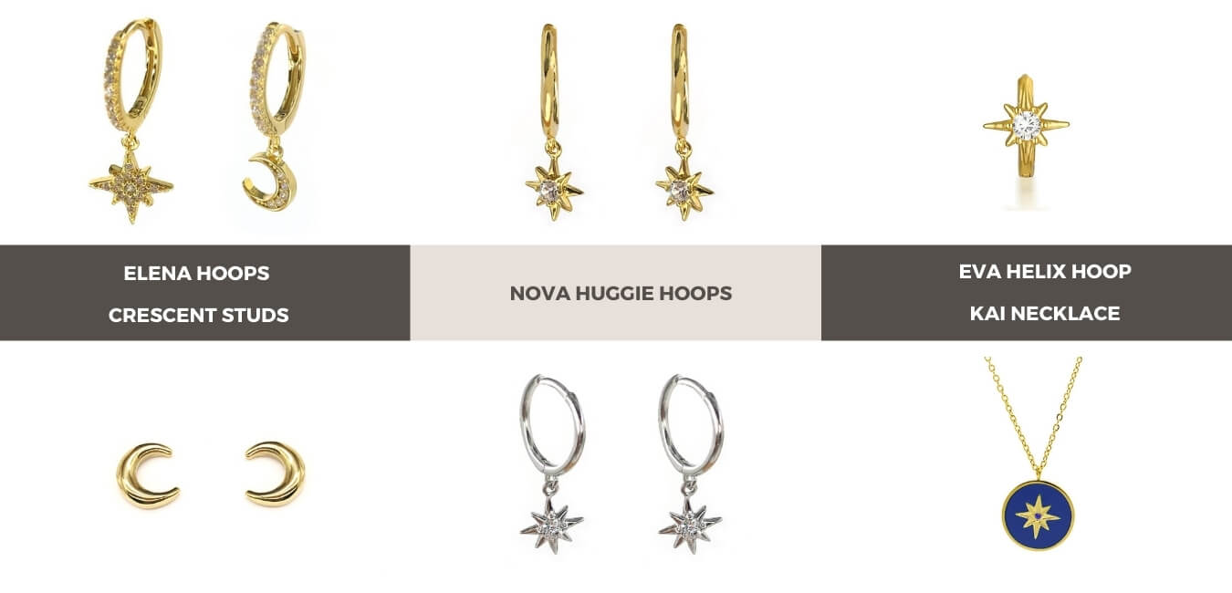 koragarro star earrings star necklace