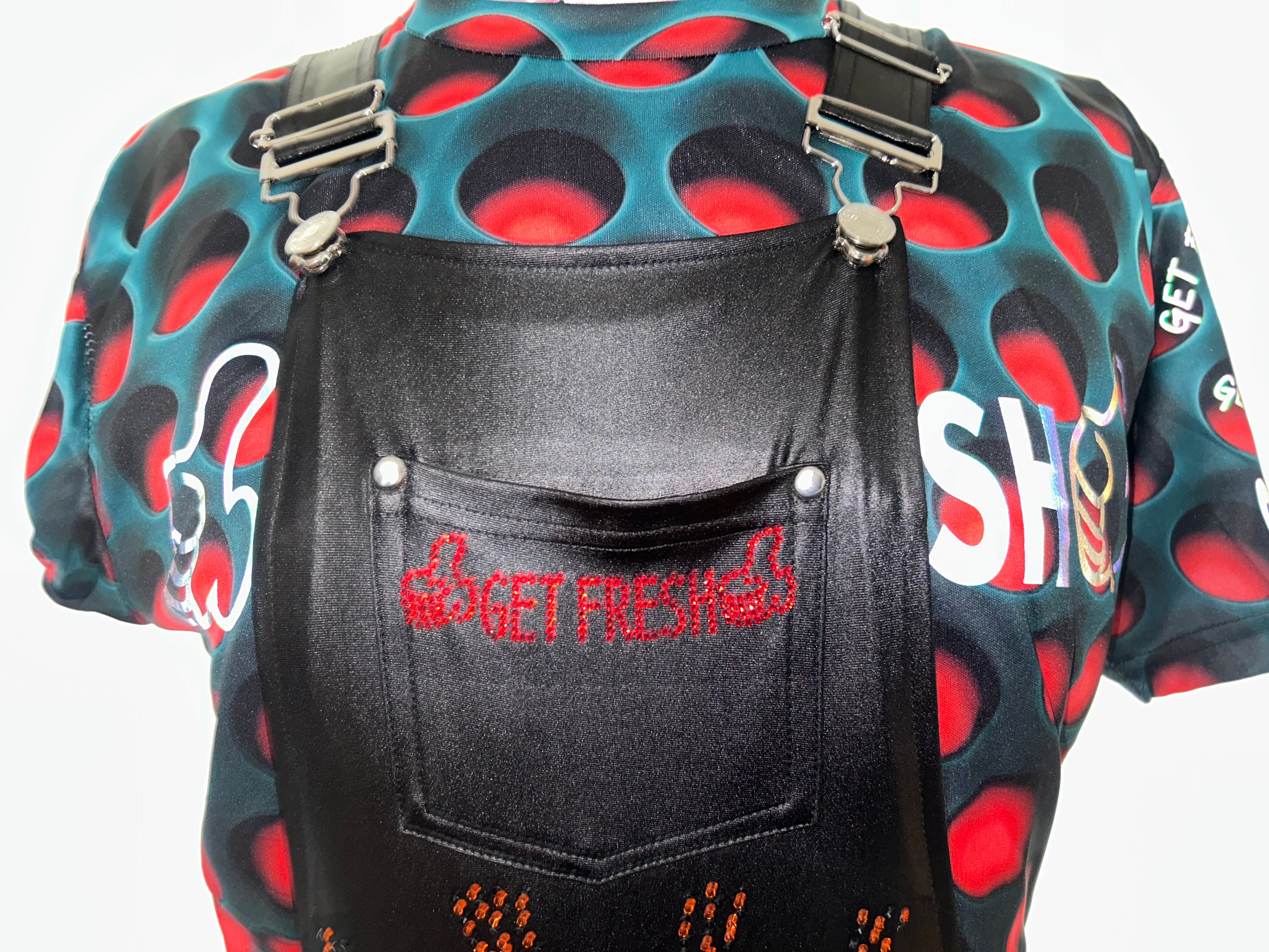 Black GETFRESH OR GETLOST Jumper With Red Rhinestone Embroidery