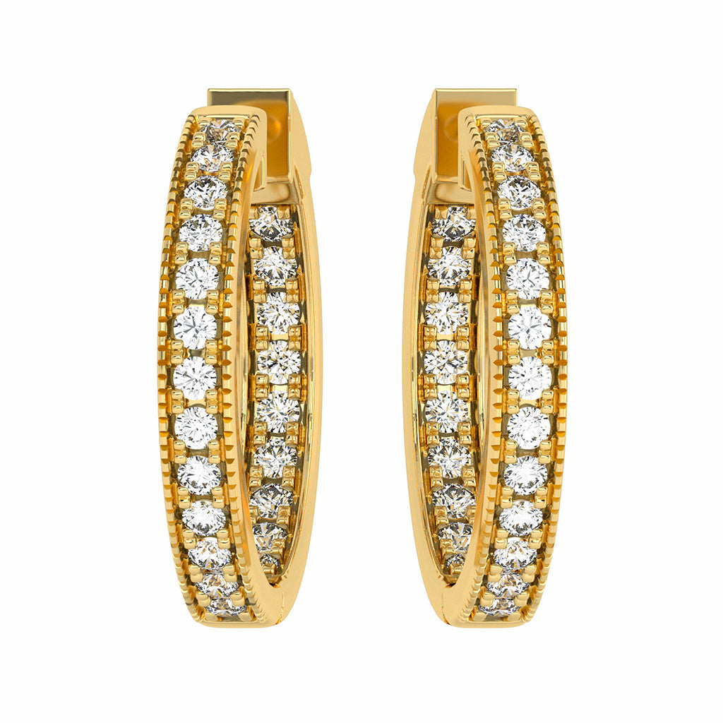 Icebox - Bubbly Eternity Hoop Diamond Earrings 14k Solid Gold 4.00ctw