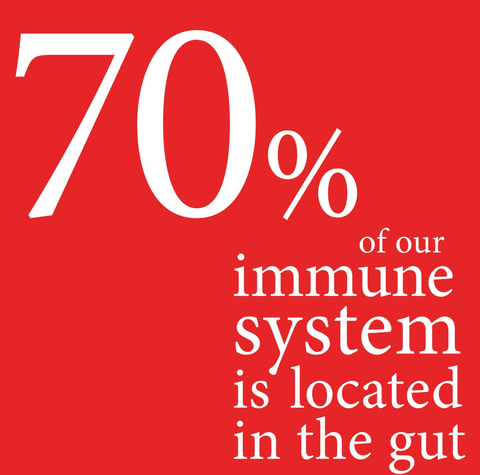 70% of our immune system is found in the gut 