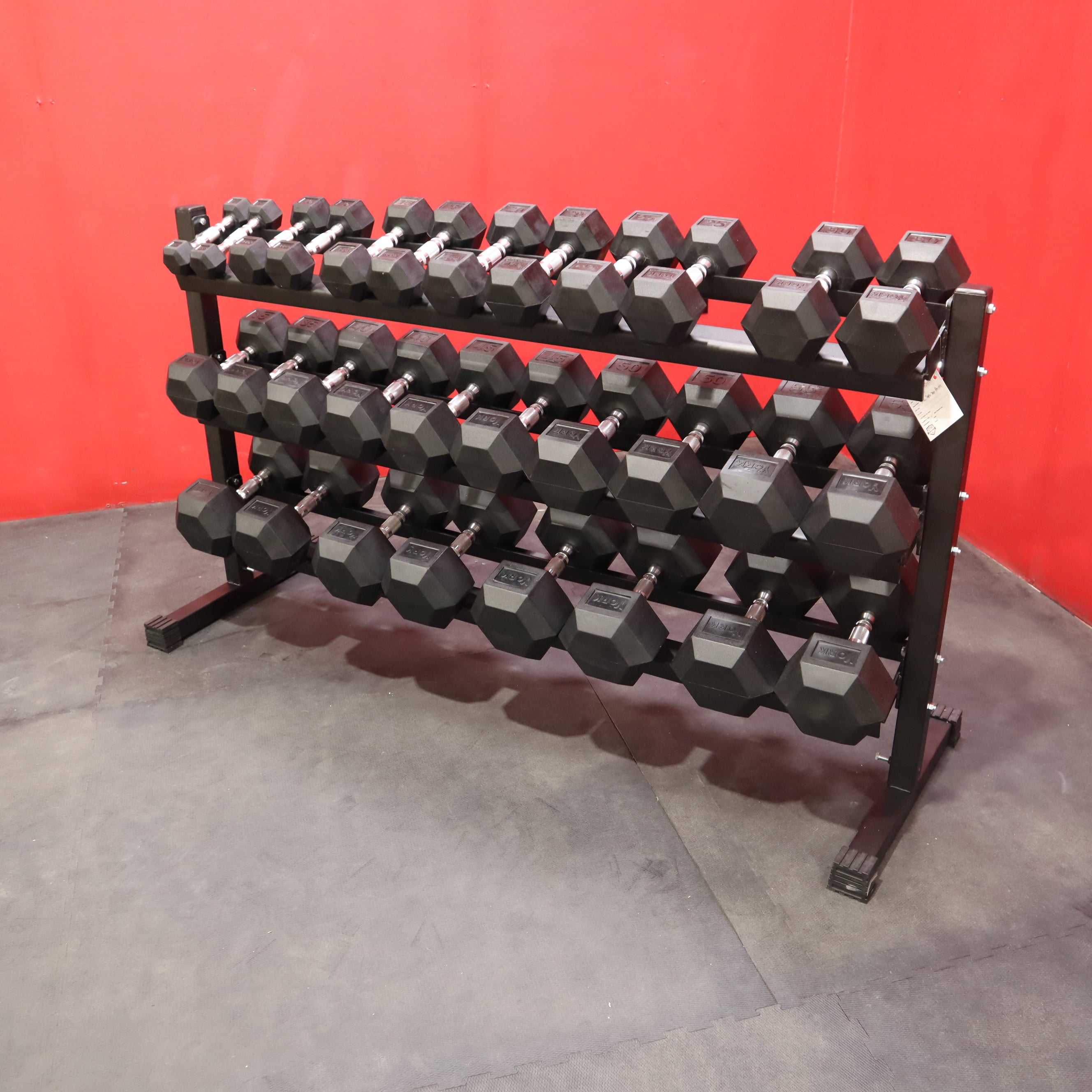 York Pro Hex Rubber Dumbbells