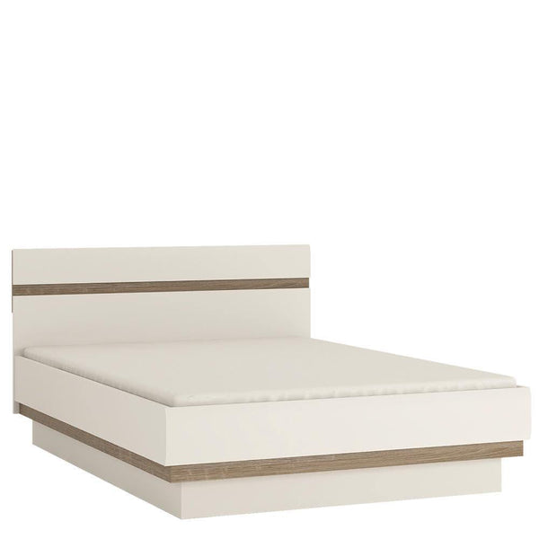 Linea Bed Frame | White with Oak Trim | Three Sizes 0
