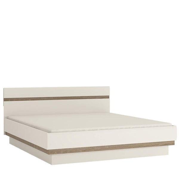 Linea Bed Frame | White with Oak Trim | Three Sizes 2