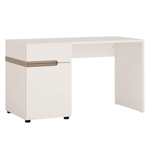 Linea Desk/Dressing Table | White with Oak Trim 0