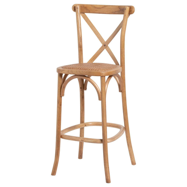 Light Oak | Cross Back | Bar Stool | 0