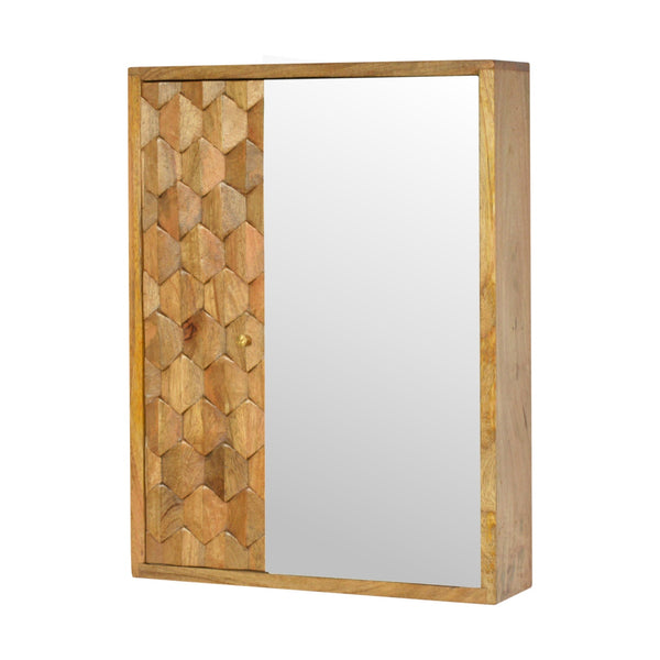Pineapple Carved Sliding Wall Mirror Cabinet 0