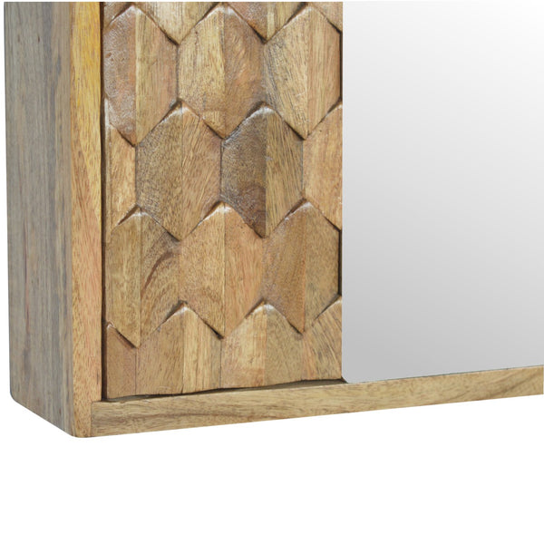 Pineapple Carved Sliding Wall Mirror Cabinet 8