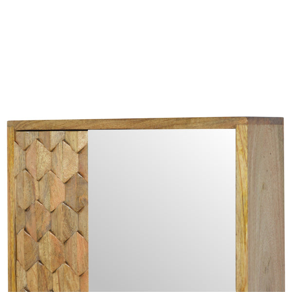 Pineapple Carved Sliding Wall Mirror Cabinet 7