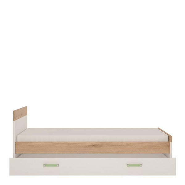 Kiddie Single Bed with UnderBed Storage | Light Oak and White High Gloss 8