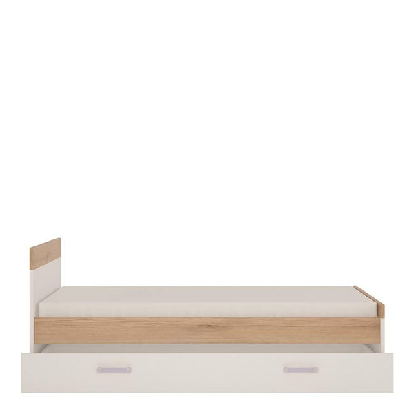 Kiddie Single Bed with UnderBed Storage | Light Oak and White High Gloss 5