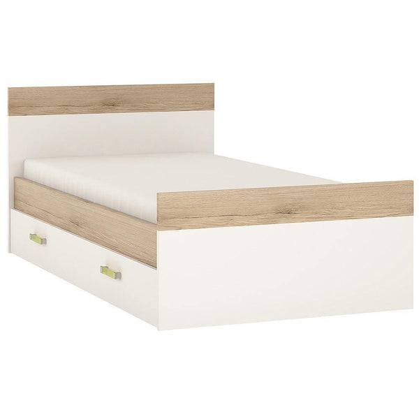 Kiddie Single Bed with UnderBed Storage | Light Oak and White High Gloss 7